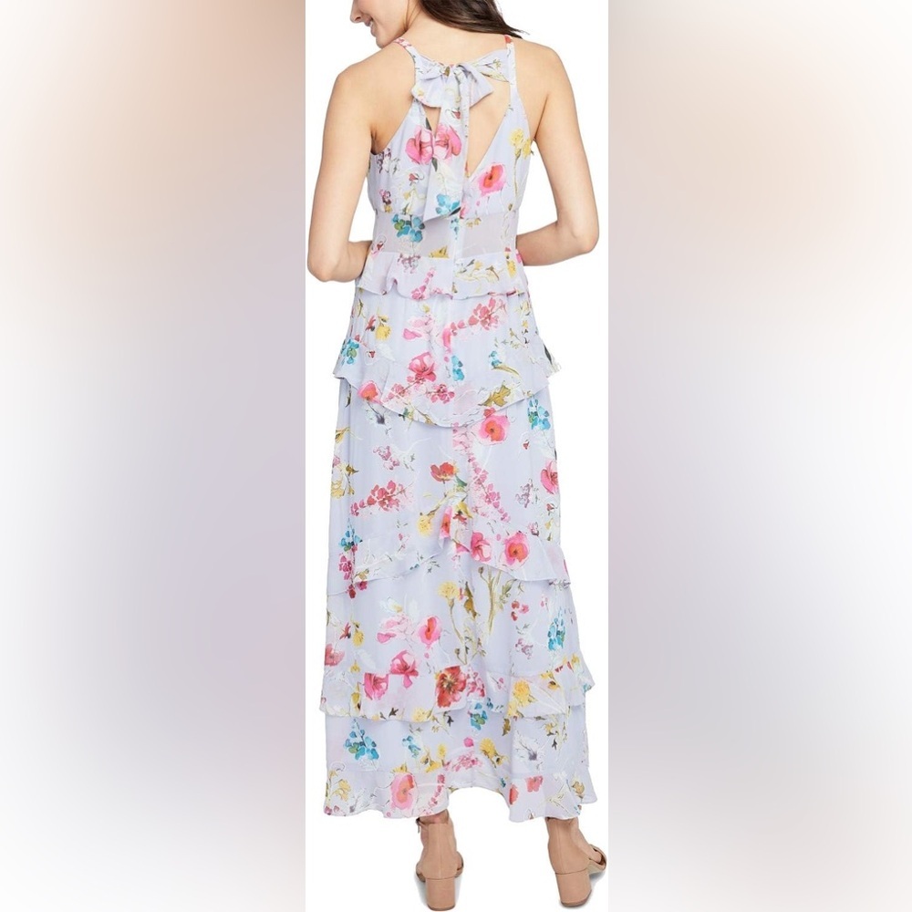 Rachel Roy purple lavender floral garden party ruffle maxi dress - Picture 3 of 16